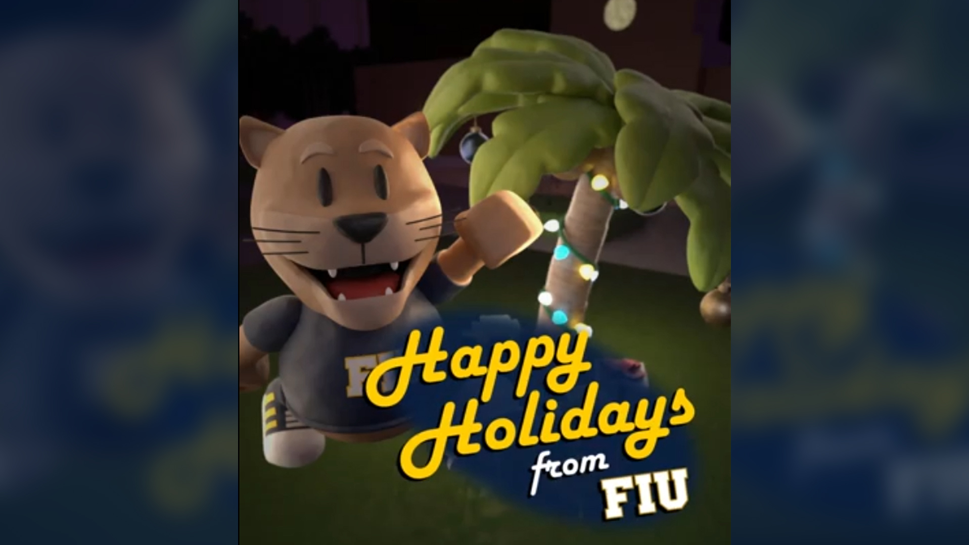 a snapshot of the FIU holiday cartoon from 2022